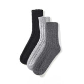 Solid-color thick cashmere mid-calf socks