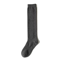 Solid-color cashmere knee-high socks