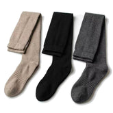 Solid-color cashmere knee-high socks