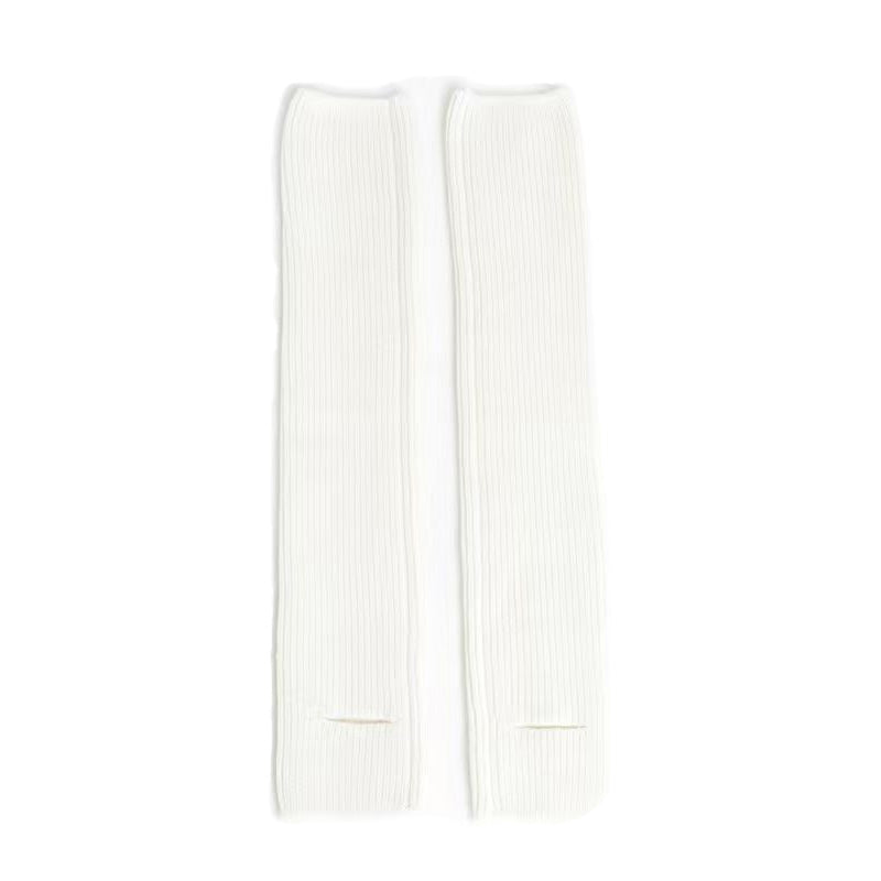 Solid-color stretch cashmere stirrup slouch socks