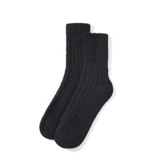Solid-color thick cashmere mid-calf socks