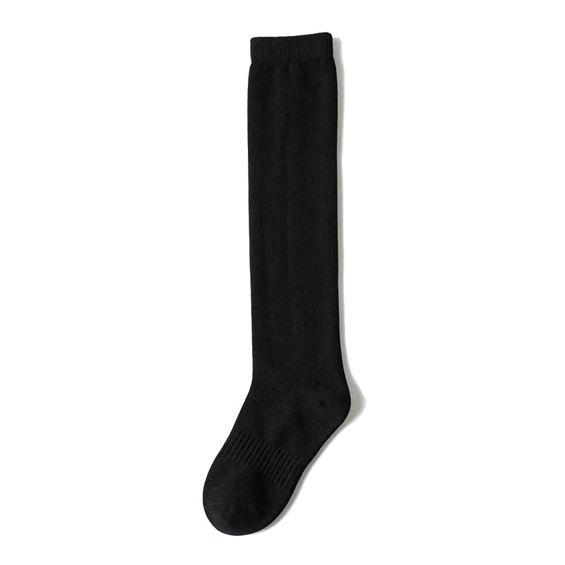 Solid-color cashmere knee-high socks