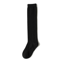 Solid-color cashmere knee-high socks