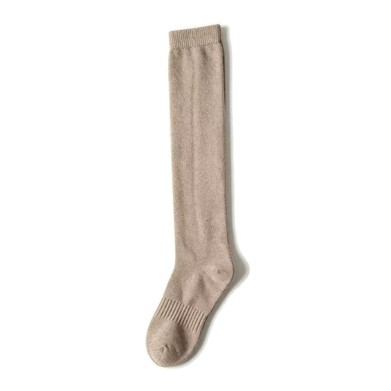 Solid-color cashmere knee-high socks