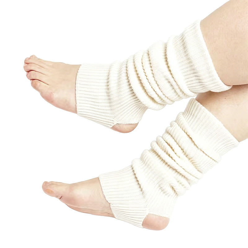 Solid-color stretch cashmere stirrup slouch socks