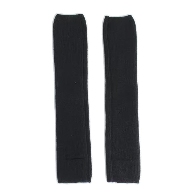 Solid-color stretch cashmere stirrup slouch socks